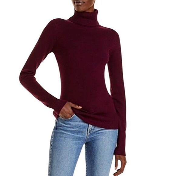 French Connection Women`s Deep Magenta Soft Knit Winter Turtleneck Sweater Sz.S - Picture 2 of 2